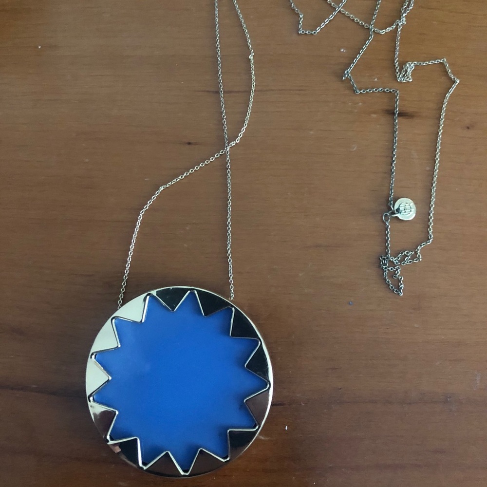 Blue House of Harlow Sunburst Necklace